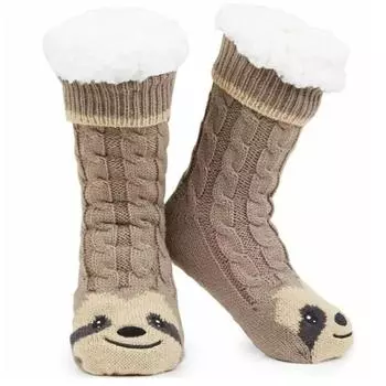 1 пара вязаных пушистых толстых мягких теплых носков-тапочек из шерпы, нескользящие, с захватами, женские 1 Pair