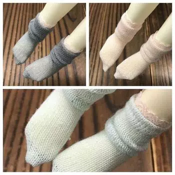 1 пара вязаных шерстяных коротких носков для куклы Blythe 1:6, носки для кукольного домика Барби, носки для Momoko 1/6, аксессуары для кукол, детские игрушки для девочек зелёный