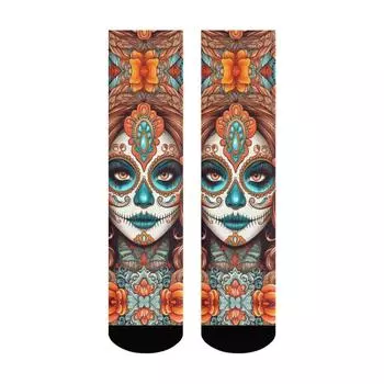 1 пара всесезонных носков до щиколотки с принтом поп-красоты, полиэстеровые чулки для повседневной носки, спорта и активного отдыха, мужские и женские