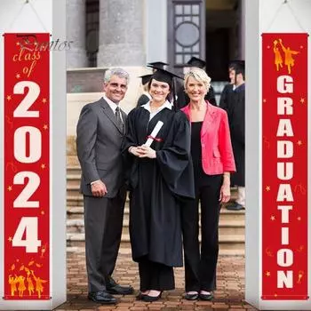 1 пара выпускных баннеров на крыльцо 2024 года, поздравление с выпускным украшением для старшей школы, украшение для кормящей вечеринки J