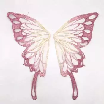 1 пара вышитых аппликаций в виде бабочек, нашивок, кружевной сетки, нашивки на свадебное платье, воротник, сделай сам, декор, швейные принадлежности