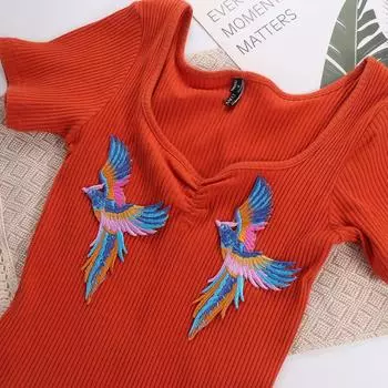 1 пара вышитых аппликаций в виде птицы Феникс, термонаклейки на одежду, тканевые нашивки, украшение для сумки 1pair