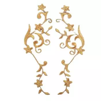 1 пара вышитых вручную нашивок для рукоделия, шитья, аппликации, цветочные кружевные тканевые наклейки, нитки