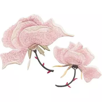 1 пара вышивка розовая роза наклейка цветок патч гладить на джинсах аппликация украшения DIY аксессуары