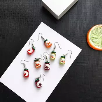 Серьги юмористические для детей оранжевый