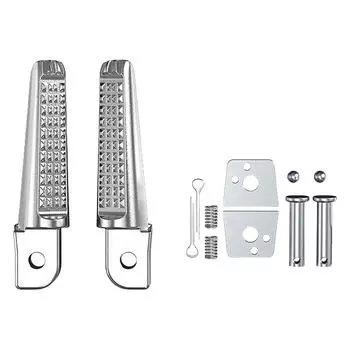 1 пара задних подножек из алюминиевого сплава для Honda и Yamaha (Серебряный) КДЕ