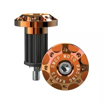 1 пара заглушек на руль мотоцикла, устойчивый к высоким и низким температурам, водонепроницаемый нескользящий руль из алюминиевого сплава оранжевый