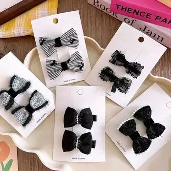1 пара заколок-бантов для девочек-подростков, заколки для волос, зима-осень, милые модные заколки для волос в клетку для принцесс, аксессуары