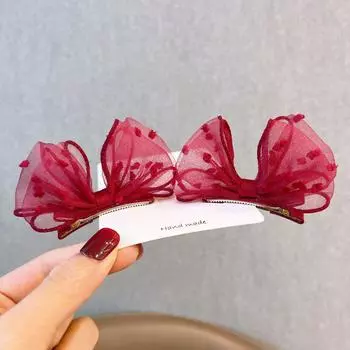 1 пара заколок для маленьких девочек, заколки для волос с бантом из жатого хлопка, милые аксессуары