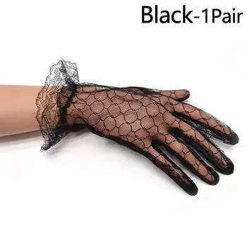 1 пара защитных аксессуаров, свадебные перчатки с УФ-защитой для свадьбы, летние, высокое качество чёрный