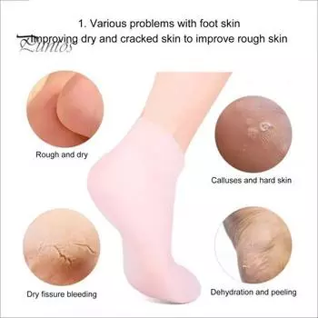 1 пара защитных чехлов для ног, силиконовые, водонепроницаемые, устойчивые к трещинам, смягченные мозоли, кератинизированные накладки для ног, пляжные носки, пленка для ног против сухости и трещин бежевый