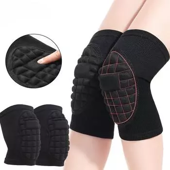 1 пара защитных губчатых наколенников для волейбола, мягкая дышащая поддержка колена, наколенник для женщин, мужчин, спорта, танцев, футбола чёрный