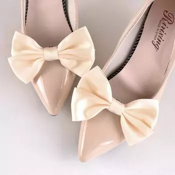 1 пара зажимов для обуви с бантом, свадебные туфли, украшения на высоком каблуке, женские очаровательные туфли для невесты, декоративные зажимы с пряжкой, аксессуары для обуви as the picture