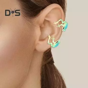 1 пара зажимов для ушей в виде древесной лягушки, серьги в реалистичной форме с гальваническим покрытием, полированные, противоскользящие, без пирсинга, из сплава, серьги для вечеринок, мероприятий, повседневного ношения синий