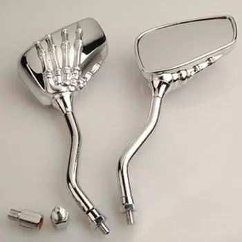 1 пара зеркал заднего вида для мотоцикла, скутера, квадроцикла с черепом и болтами 8 мм