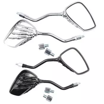 1 пара зеркал заднего вида для мотоциклов, скутеров, мотоциклов, боковых зеркал заднего вида, руля, концевых зеркал чёрный