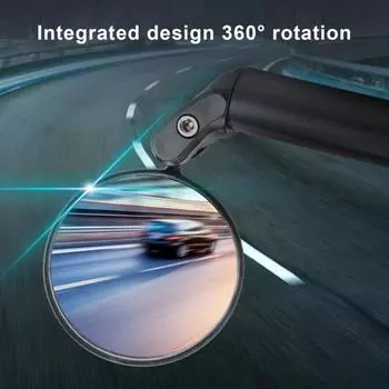 1 пара зеркал заднего вида на руль велосипеда, вращающееся на 360 градусов, складное дорожное зеркало для горного велосипеда, выпуклое стеклянное зеркало, линзы, аксессуары для велосипеда чёрный