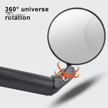 1 пара зеркал заднего вида на руль велосипеда, вращающееся на 360 градусов, складное дорожное зеркало для горного велосипеда, выпуклое стеклянное зеркало, линзы, аксессуары для велосипеда чёрный