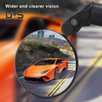 1 пара зеркал заднего вида на руль велосипеда, вращающееся на 360 градусов, складное дорожное зеркало для горного велосипеда, выпуклое стеклянное зеркало, линзы, аксессуары для велосипеда чёрный