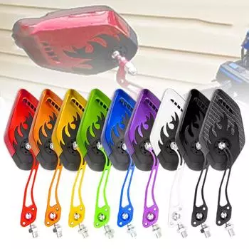 1 пара зеркала заднего вида для мотоцикла, зеркало заднего вида с пламенным узором, зеркало заднего вида, аксессуары для электрического скутера для 8 мм/10 мм