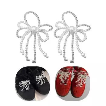 1 пара жемчужных бантов для украшения обуви, сумка-подвеска, хрустальные банты, пряжка для обуви, украшение для изготовления ювелирных изделий своими руками, брелок для ключей
