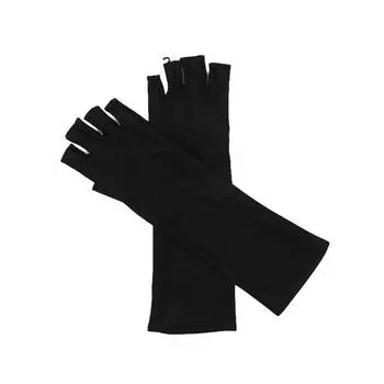 1 пара, женские и мужские летние перчатки с защитой от ультрафиолета и полупальцами, дышащие эластичные перчатки для пеших прогулок, вождения, езды на велосипеде Half Finger чёрный