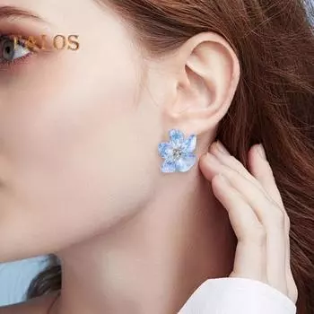 1 пара, женские серьги-гвоздики с цветами, нерегулярные прозрачные серьги с маленькими лепестками, декор со стразами, украшения для ушей для свиданий, выпускного вечера, женские украшения для ушей жёлтый