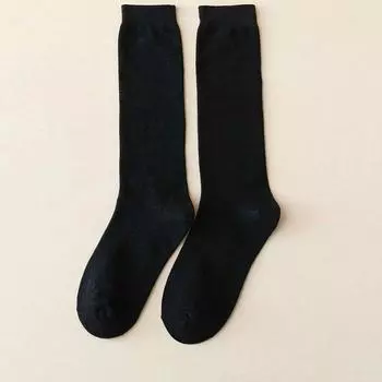 1 пара женских чулок длиной до колена, модные однотонные, создающие красивую стройную форму икр, мягкие и удобные повседневные носки One Size