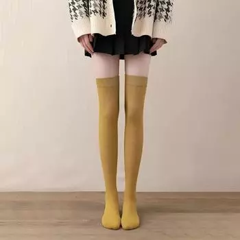 1 пара женских чулок до бедра, очень длинные, хлопковые, вязаные, теплые, толстые, высокие, длинные носки для ботфортов, гетры one size
