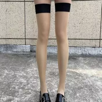 1 пара женских чулок с прозрачной сеткой, ультратонкие, эластичные, противоскользящие, мягкие, дышащие, быстросохнущие, женские гольфы JK красный