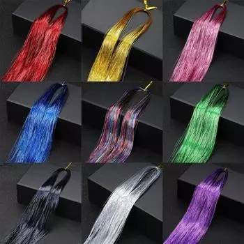 1 пара женских цветных волос для наращивания хвоста, женский высокий хвост с бликами, цветные длинные прямые синтетические волосы цвета металлик фиолетовый