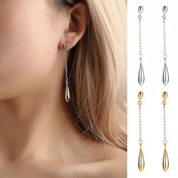 1 пара женских длинных кисточек с подвеской в форме капли воды, полированные однотонные легкие висячие серьги для выпускного вечера серебряный