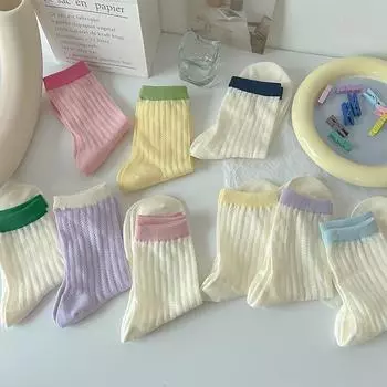 1 пара женских длинных носков-трубочек, весенне-летние носки, милые кружевные тонкие дышащие спортивные носки, носки ярких цветов