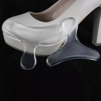 1 пара женских гелевых вставок для пятки, Т-образная силиконовая вставка, защита пятки, инструменты для ухода за ногами, невидимая стелька