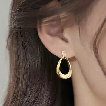 1 пара женских геометрических серег-капель, гипоаллергенные, легкие, минималистичные, массивные серьги, полые, металлические серьги-гвоздики в форме капли, ювелирные изделия золотистый