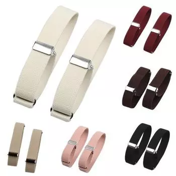 1 пара женских и мужских эластичных повязок на руку, однотонная рубашка с держателем на рукавах, регулируемые манжеты, ленты, аксессуары для одежды чёрный