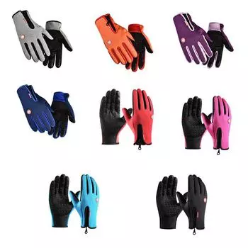 1 пара женских и мужских зимних перчаток, ветрозащитные согревающие перчатки, велосипедные аксессуары для езды на мотоцикле, катания на лыжах, фиолетовые M