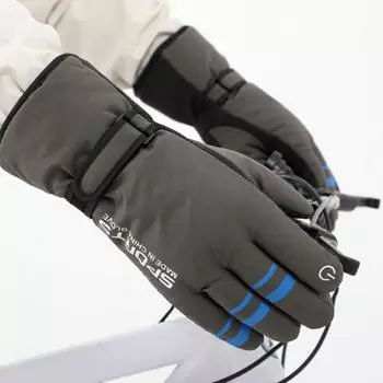 1 пара женских и мужских зимних водонепроницаемых велосипедных перчаток для спорта на открытом воздухе, бега, мотоцикла, лыж, сенсорного экрана, перчатки с флисовой подкладкой, нескользящие, теплые, полные чёрный