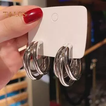 1 пара женских клубных сережек C-образной формы, серьги-кольца, преувеличенные хип-хоп, ажурные, геометрические, вечерние, диско, танцы, висячие серьги золотистый