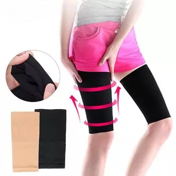 1 пара женских компрессионных рукавов для бедра, подколенных сухожилий, квадрицепсов, натяжения паха и растяжения спортивной поддержки бедра M