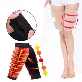 1 пара женских компрессионных рукавов для поддержки бедра и формирования мышц для похудения для спортивного восстановления и фитнеса M