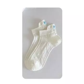 1 пара женских коротких носков Харадзюку милые с вышивкой бантиком повседневные забавные носки до щиколотки весна/лето дышащие женские гольфы # One Size