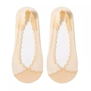 1 пара женских кружевных носков, дышащих, впитывающих пот, нескользящих, с мелким отверстием, сетчатых, невидимых, лодочных носков