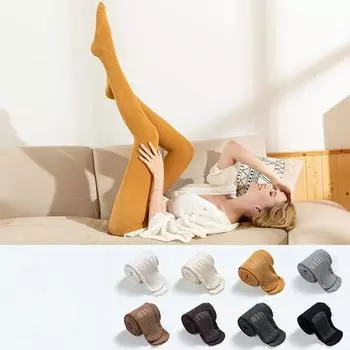 1 пара женских леггинсов в вертикальную полоску, однотонные, нескользящие, на весну и осень светло-серый