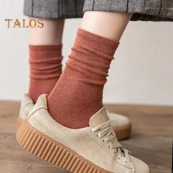 1 пара женских носков без запаха, однотонные, в стиле ретро, высокая эластичность, противоскользящие, дышащие, мягкие, впитывающие пот, противоусадочные, спортивные хлопковые носки чёрный