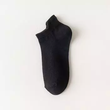 1 пара женских носков, повседневные дышащие носки высокого качества, летние хлопковые тонкие короткие эластичные носки с низким вырезом, Calcetines ONE SIZE чёрный