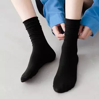 1 пара женских носков средней длины с загнутыми краями в японском стиле, однотонные, высокоэластичные, тонкие, противоскользящие фиолетовый