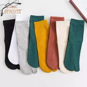 1 пара женских носков, средняя трубка, два пальца, однотонные, мягкие, высокая эластичность, противоскользящие, защита лодыжки, впитывание пота, осенне-зимние носки светло-серый