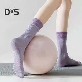 1 пара женских носков-тапочек, противоскользящие, силиконовые, посередине, без запаха, утолщенные, теплые, однотонные, высокоэластичные, впитывающие пот, не садятся, спортивные серый