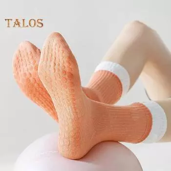 1 пара женских носков-тапочек, противоскользящие, силиконовые, посередине, без запаха, утолщенные, теплые, однотонные, высокоэластичные, впитывающие пот, не садятся, спортивные белый